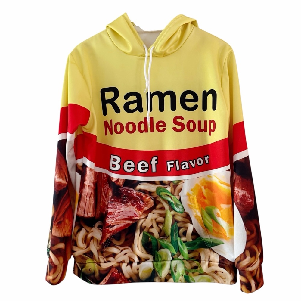 Ramen Noodle Soup Hoodie Beef Flavor Sweatshirt Funny Shirt Size Small